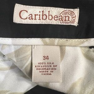 MEN’S BLACK 100% SILK SHORTS. CARRIBBEAN BRAND S34